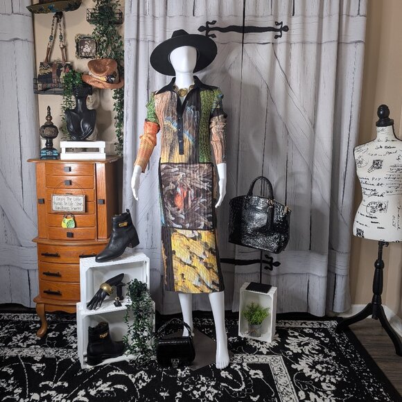 Arthur Apparel (Free People) Box Pleat Fish Party Shirt Dress NWT Size 6 - Picture 1 of 11